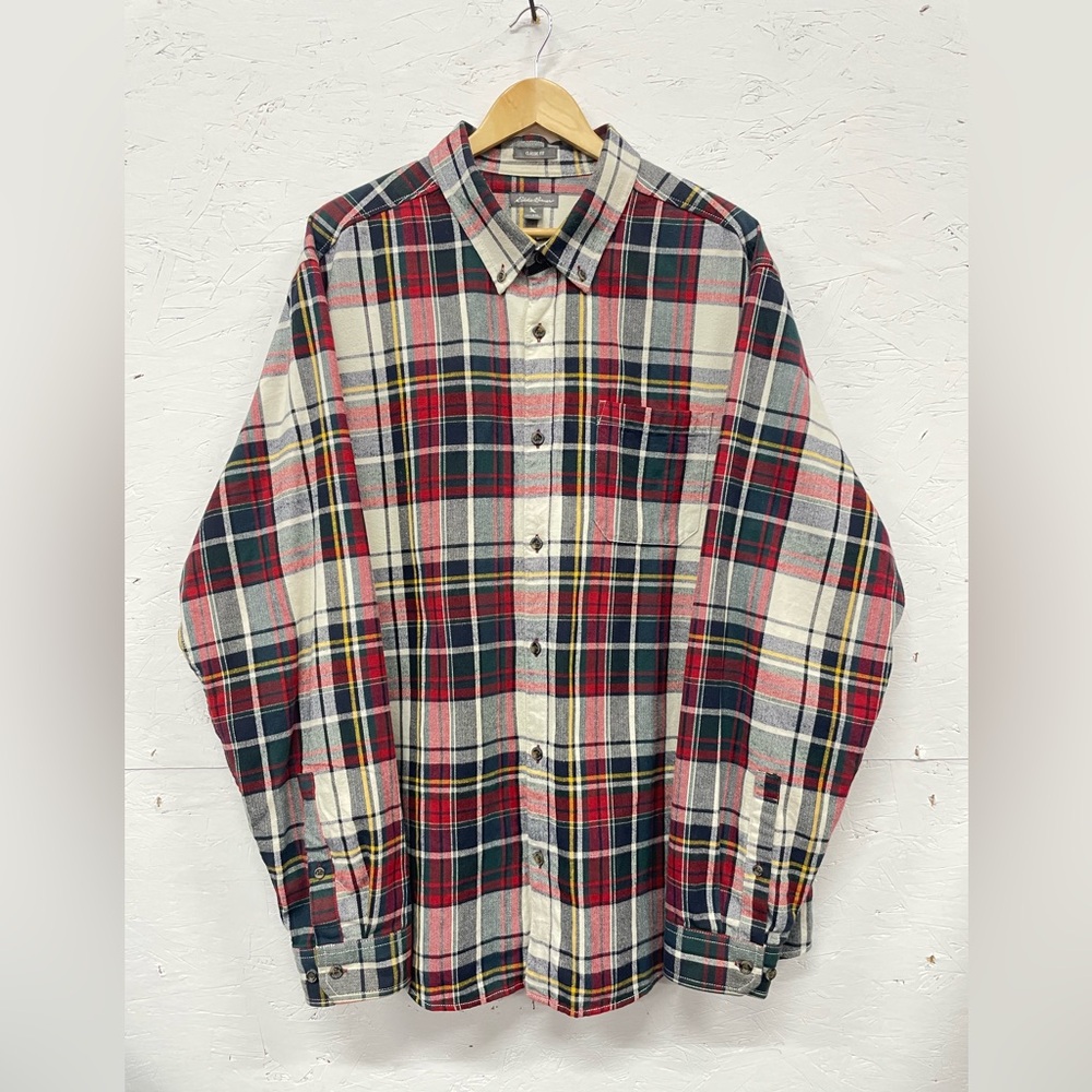 Eddie Bauer Classic Fit Plaid Button Down Shirt, Size 2XL